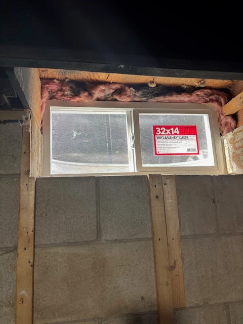 New basement window installation - SE Wisconsin