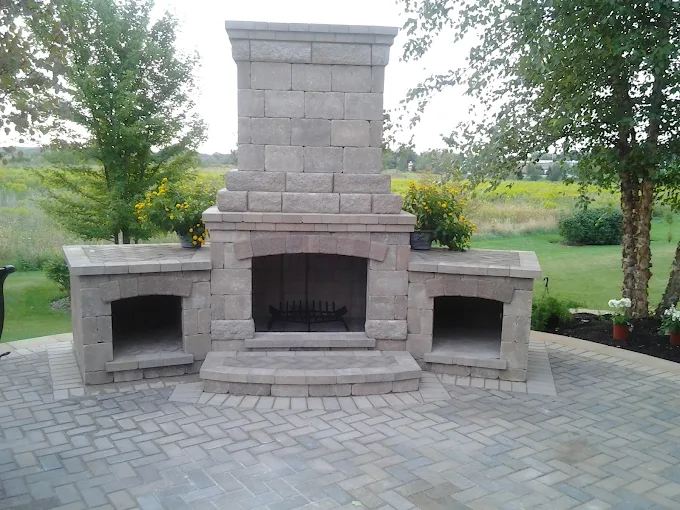 Custom Outdoor Fireplace - 